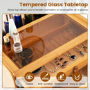 Bamboo Makeup Vanity Table with Mirror with 2 Storage Drawers-Natural by LJGDeals