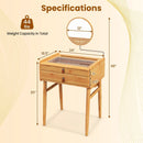 Bamboo Makeup Vanity Table with Mirror with 2 Storage Drawers-Natural by LJGDeals