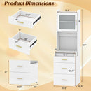Makeup Vanity with Power Outlets and Flip-top Mirror and Storage Stool-White by LJGDeals