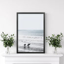 Summer Malibu Themed Wall Decor. Surfers on the Beach by Wall Art Set