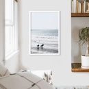Summer Malibu Themed Wall Decor. Surfers on the Beach by Wall Art Set