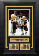 Evgeni Malkin & Sidney Crosby Stanley Cup Pittsburgh Penguins 8x10 Framed Photo Engraved Autographs by Dynasty Sports & Framing