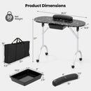 Foldable Manicure Table with Drawer and Wrist Cushion by DirectDeals