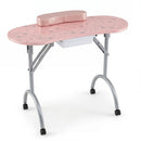 Foldable Manicure Table with Drawer and Wrist Cushion by LJGDeals
