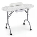 Foldable Manicure Table with Drawer and Wrist Cushion by LJGDeals