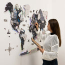 3D LUMINOUS LED Wooden World Map 2.0 Nordik