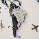 3D LUMINOUS LED Wooden World Map 2.0 Nordik