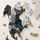 3D LUMINOUS LED Wooden World Map 2.0 Nordik