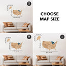 Wooden 3d Map of USA - Gold
