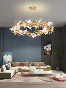 Maple Leaf Brass Chandelier