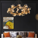 Maple Leaf Brass Chandelier