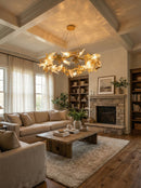 Maple Leaf Brass Chandelier
