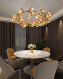Maple Leaf Brass Chandelier