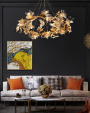 Maple Leaf Brass Chandelier