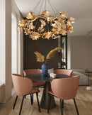Maple Leaf Brass Chandelier