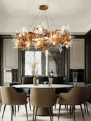 Maple Leaf Brass Chandelier