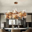 Maple Leaf Brass Chandelier