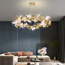 Maple Leaf Brass Chandelier