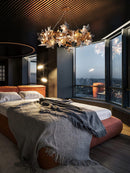 Maple Leaf Brass Chandelier