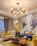 Maple Leaf Brass Chandelier