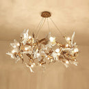 Maple Leaf Brass Chandelier