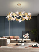 Maple Leaf Brass Chandelier