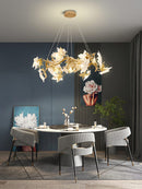 Maple Leaf Brass Chandelier