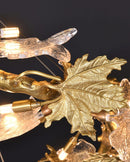 Maple Leaf Brass Chandelier