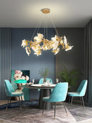 Maple Leaf Brass Chandelier