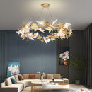 Maple Leaf Brass Chandelier