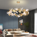 Maple Leaf Brass Chandelier