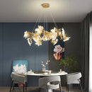 Maple Leaf Brass Chandelier
