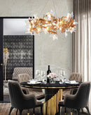 Maple Leaf Brass Chandelier