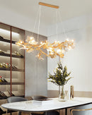 Maple Leaf Brass Chandelier