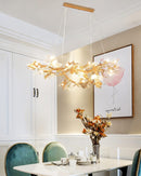 Maple Leaf Brass Chandelier