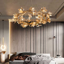 Maple Leaf Brass Chandelier