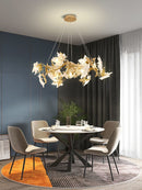 Maple Leaf Brass Chandelier