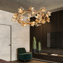 Maple Leaf Brass Chandelier
