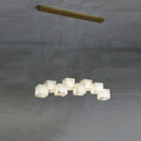 Simple Alabaster Box chandelier