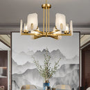 Alabaster Chandelier Copper Luxury