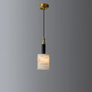 Modern Cylindrical Alabaster Pendant Lamp