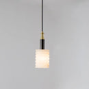 Modern Cylindrical Alabaster Pendant Lamp