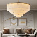 Modern Marble Tiered Chandelier