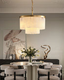 Modern Marble Tiered Chandelier