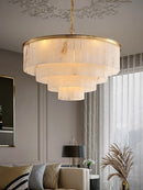 Modern Marble Tiered Chandelier
