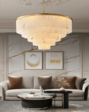 Modern Marble Tiered Chandelier