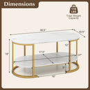 Marble Coffee Table with Open Storage Shelf by LJGDeals