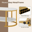 Marble Coffee Table with Open Storage Shelf by LJGDeals