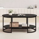 Marble Coffee Table with Open Storage Shelf by LJGDeals