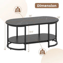 Marble Coffee Table with Open Storage Shelf by LJGDeals